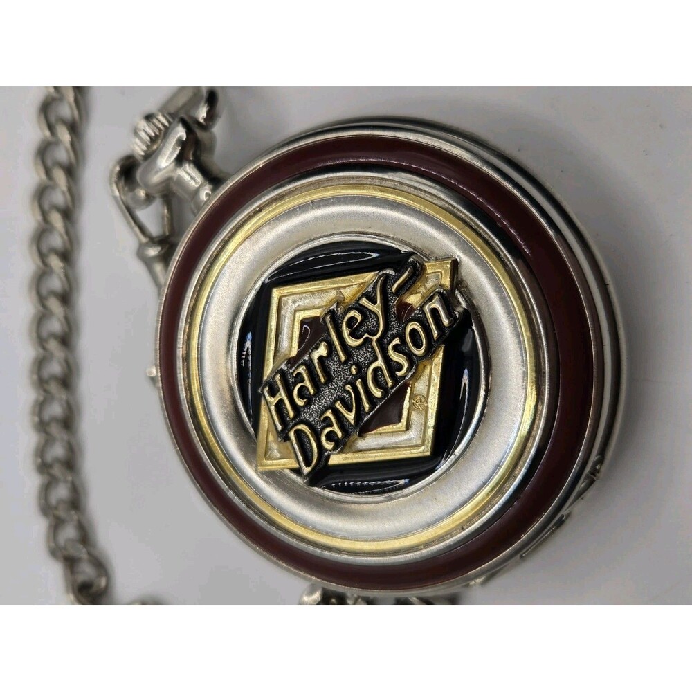 Harley-Davidson 1998 Commemorative 95 Year Pocketwatch Chain w/ Leather Case